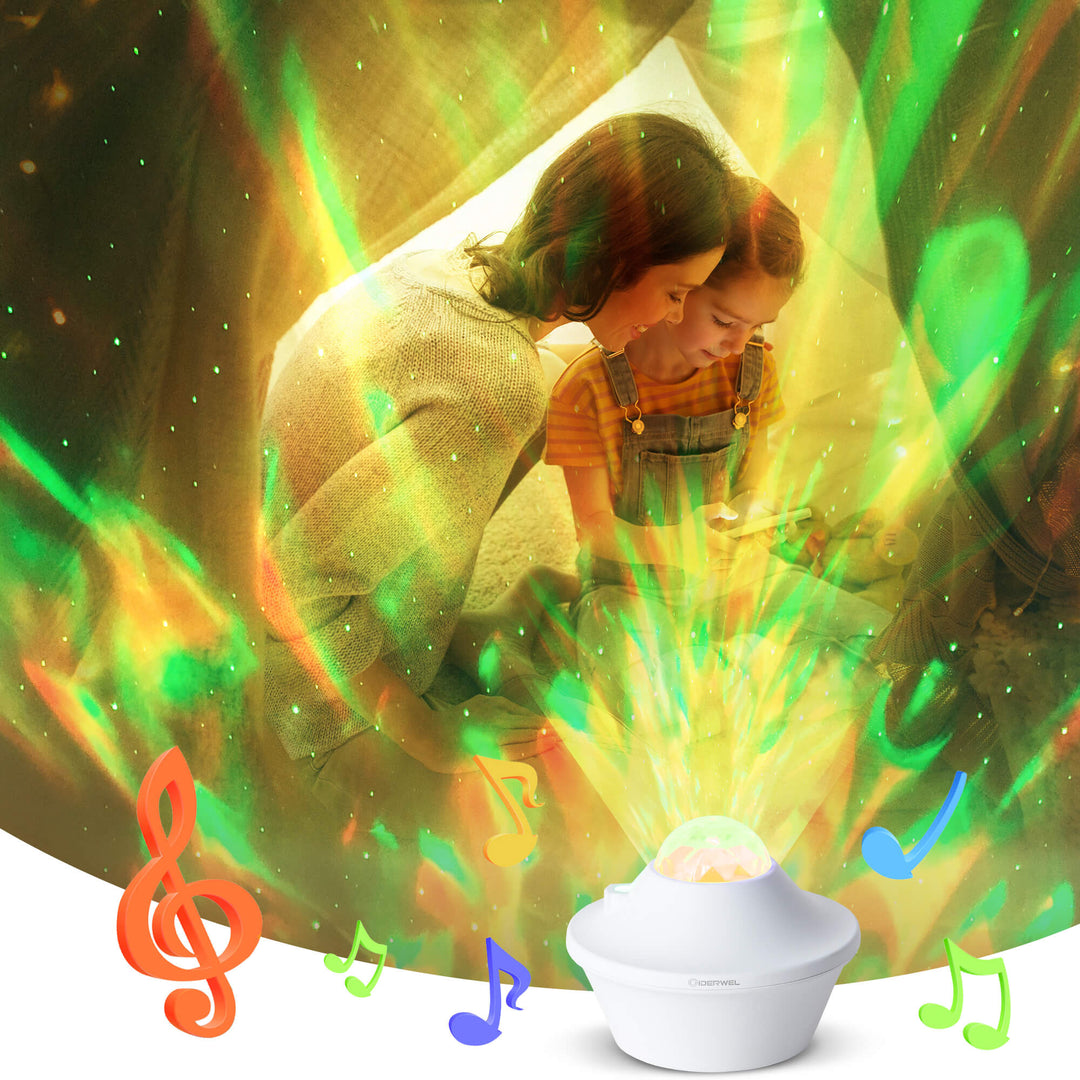 GIDERWEL Galaxy Projector LED Lamp with Bluetooth Music Speaker