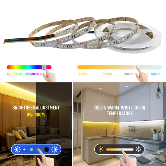 GIDERWEL WiFi 5-in-1 LED Controller (WT5) & 2.4G Remote (RT10) for RGB/RGBW/RGBCCT LED Strips