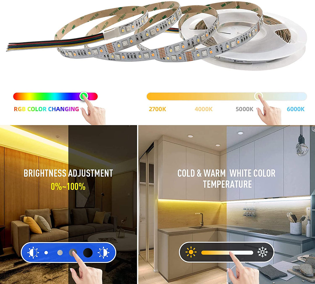 WiFi RGBWW Smart LED Strip 16.4ft Kit
