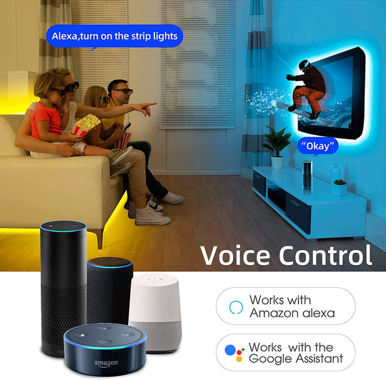 Smart WiFi RGBW LED Strip Kit Work with Alexa and Google Assistant