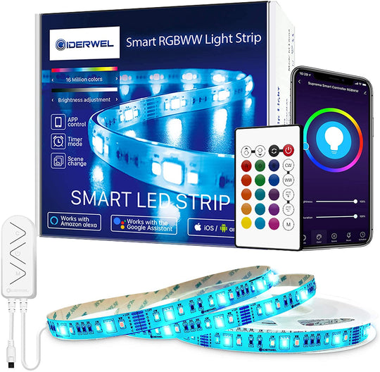 WiFi RGBWW Smart LED Strip 16.4ft Kit