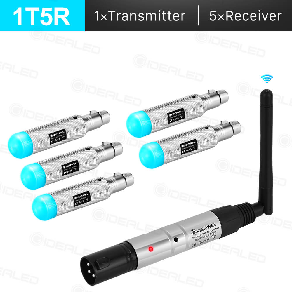 GIDERWEL Rechargeable Wireless DMX512 Transmitter & Receiver (Built-in Battery)