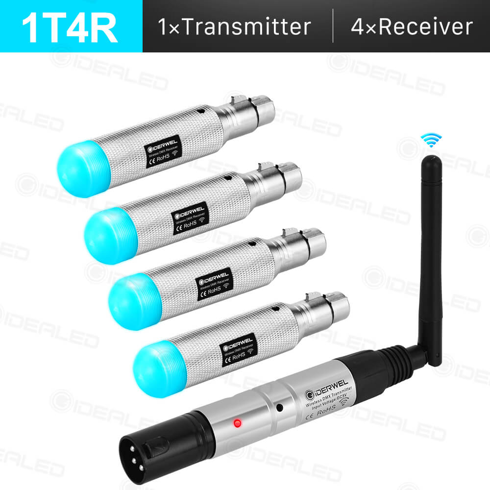 GIDERWEL Rechargeable Wireless DMX512 Transmitter & Receiver (Built-in Battery)