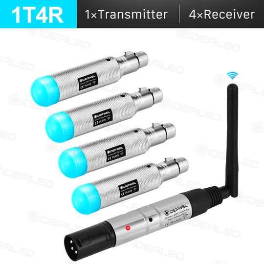 GIDERWEL Rechargeable Wireless DMX512 Transmitter & Receiver (Built-in Battery)