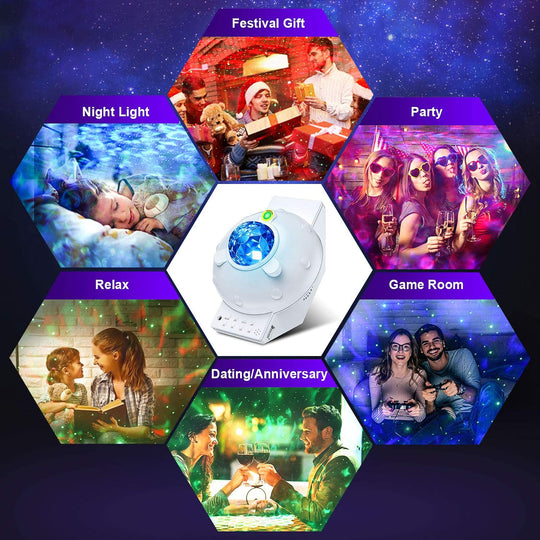 LED Star Galaxy Projector Light with Bluetooth Speaker