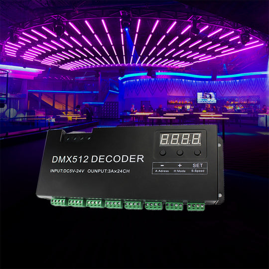 24CH DMX Decoder with Digital display for LED Lights