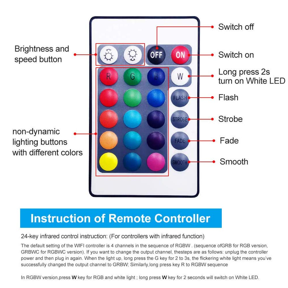 Smart WiFi RGB &RGBW LED Strip Controller