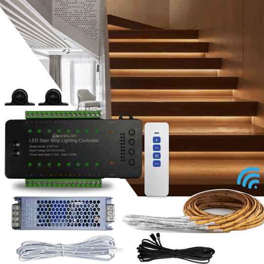 Smart Motion Sensor Stair Lights 16 Channel Kit