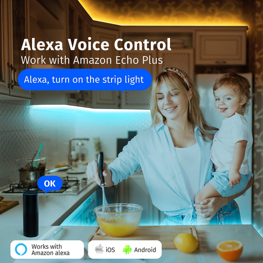 Smart ZigBee 3.0 RGBCCT LED Strip 16.4ft Kit, 5m RGBWW Lightstrip plus